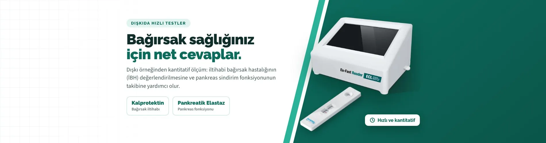 Dışkıda kalprotektin ve pankreatik elastaz hızlı testleri: bağırsak sağlığı için net cevaplar